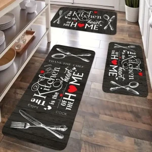 3-Piece Modern Kitchen Carpet Set – Soft, Non-Slip, Waterproof Rugs for Kitchen