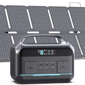 Solar Generator 600W Portable Power Station with 100W Solar Panel