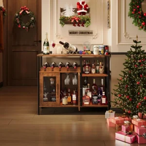 Compact wine rack cabinet/coffee bar